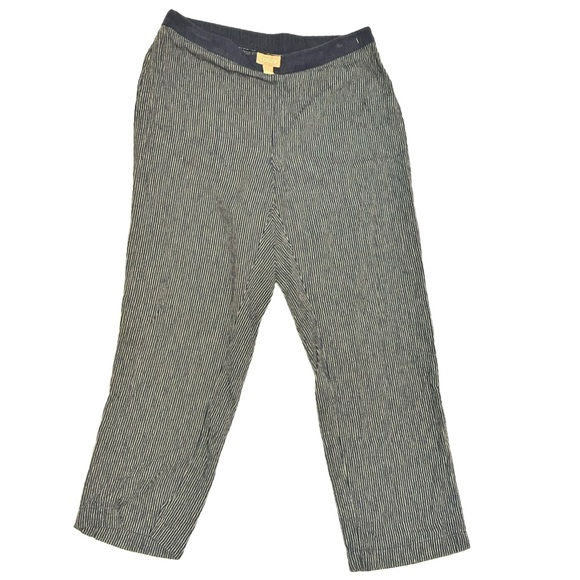 Chico's Pants - Chico’s Striped Pull On Cropped Pants Stretch Waist Women Size 1.5